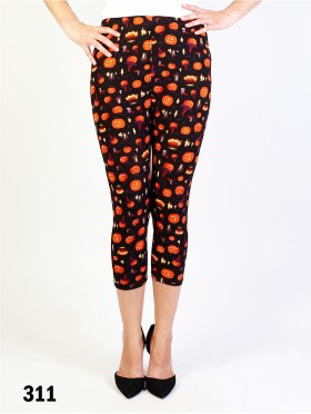 Halloween Print Stretch Capri